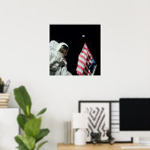 アポロ17宇宙飛行士と地球の景色 ポスター (ホームオフィス)