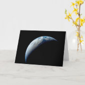 アポロ4ミッションから取り出された三日月地球。 カード (黄色い花)