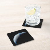 アポロ4ミッションから取り出された三日月地球。 スクエアペーパーコースター (インサイチュ)