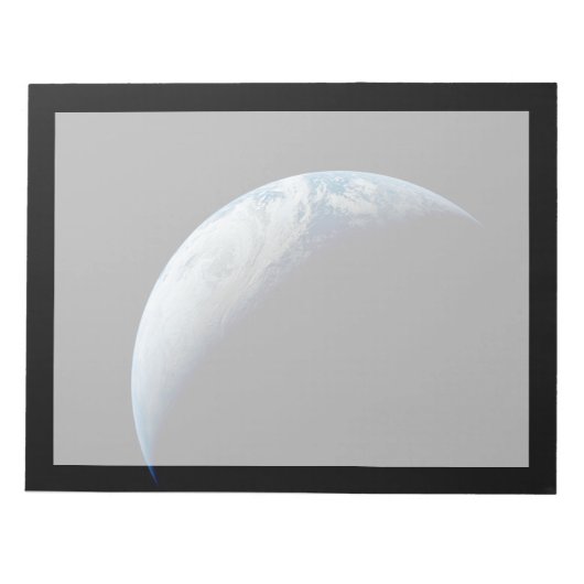 アポロ4ミッションから取り出された三日月地球。 ノートパッド (正面)