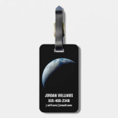 アポロ4ミッションから取り出された三日月地球。 ラゲッジタグ (裏面縦)