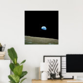 アポロ8号のミッション・クルーが撮影した地球上昇 ポスター (ホームオフィス)