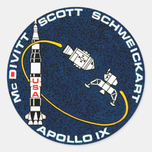 アポロ9号NASAミッションパッチロゴ ラウンドシール