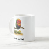 アポ山のヒインコのデジタルペインティング コーヒーマグカップ (正面左)