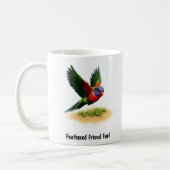 アポ山のヒインコのデジタルペインティング コーヒーマグカップ (左)