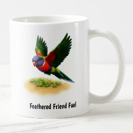 アポ山のヒインコのデジタルペインティング コーヒーマグカップ