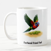 アポ山のヒインコのデジタルペインティング コーヒーマグカップ