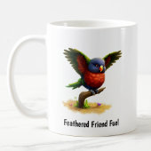 アポ山のヒインコのデジタルペインティング コーヒーマグカップ