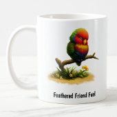 アポ山のヒインコのデジタルペインティング コーヒーマグカップ