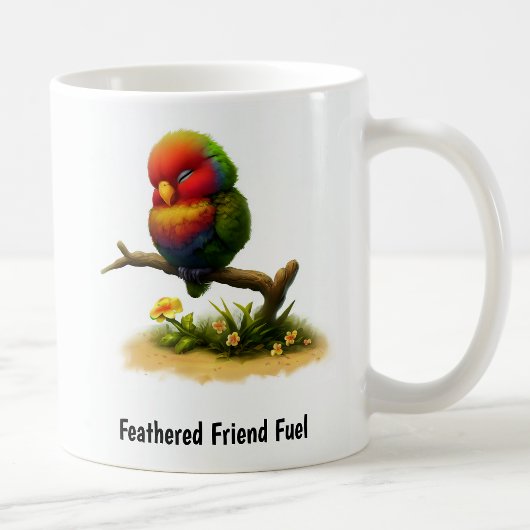 アポ山のヒインコのデジタルペインティング コーヒーマグカップ