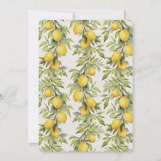 アマイタリアンルフィコーストをテーマにしたカスタムブライダルシャワー シーズンカード (裏面)