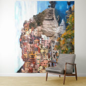 アマイタリアンルフィコーストウォーターカラーアート絵画ズ タペストリー (インサイチュ)