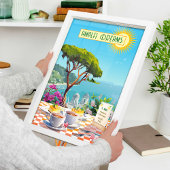 アマイタリアンルフィコースト編集可能バ図解入りの、写真付きのカンス ポスター