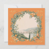 アマイタリアンルフィ沿岸オレンジ色フローラ保存日 招待状 (裏面)