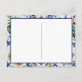 アマイタリアンルフィ海岸の青い白いタイルのレモン ポストカード (裏面)