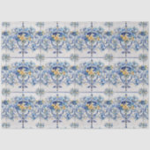 アマイタリアンルフィ海岸タイルブルーとホワイトデコップページ 薄葉紙 (正面)