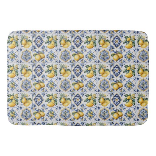 アマイタリアンルフィ青瓦レモン バスマット (正面)