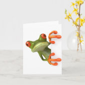 アマガエルのメッセージカード カード (黄色い花)