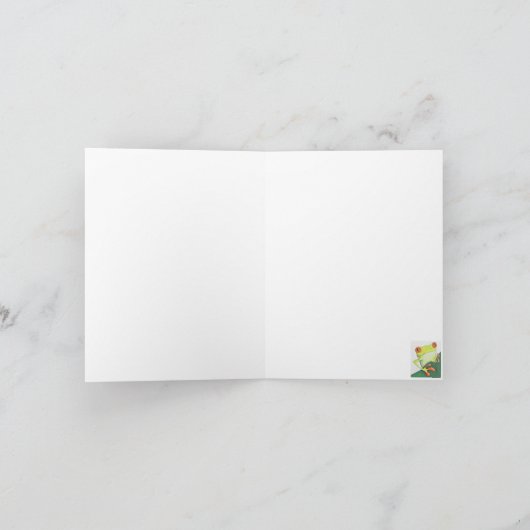 アマガエルの挨拶状はスーツに、単語を変えます サンキューカード (内部)