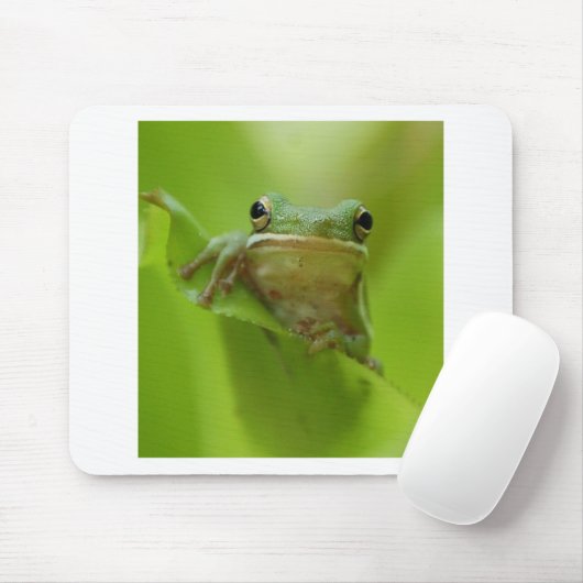アマガエルの緑はジャンプをカスタマイズ マウスパッド (マウス)