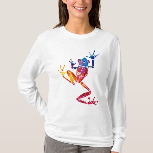 アマガエルのLong-sleeved長袖シャツ Tシャツ (正面)