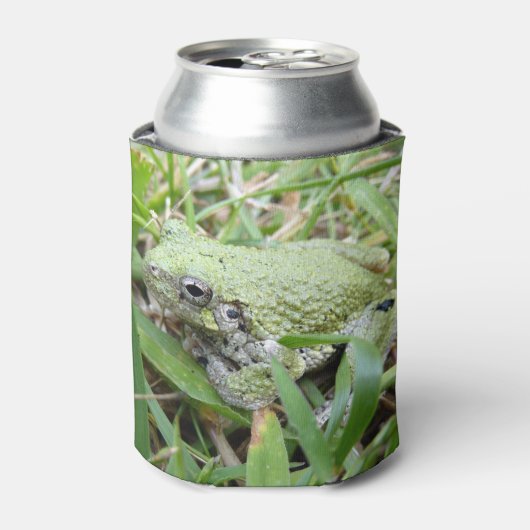 アマガエル自然写真 缶クーラー (缶正面)