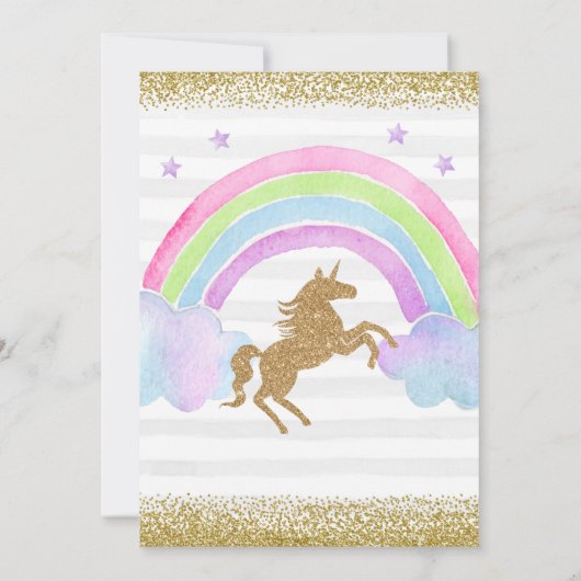 アマジカルデイ絞り染めユニコーン誕生日 招待状 (裏面)