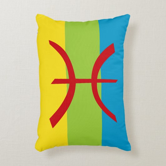 アマジグ国旗のベルバー国旗のカブレス アクセントクッション (正面(垂直))