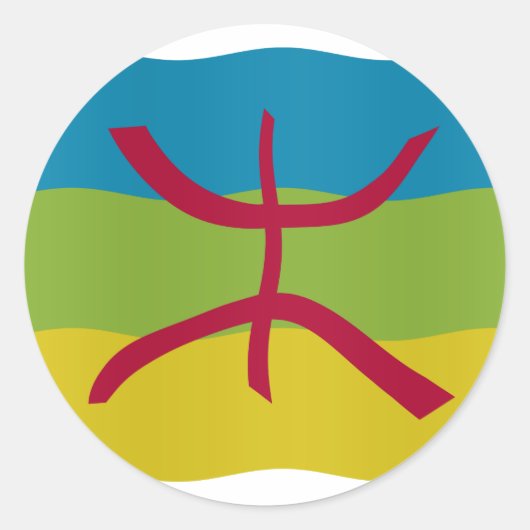 アマジグ国旗 ラウンドシール (正面)