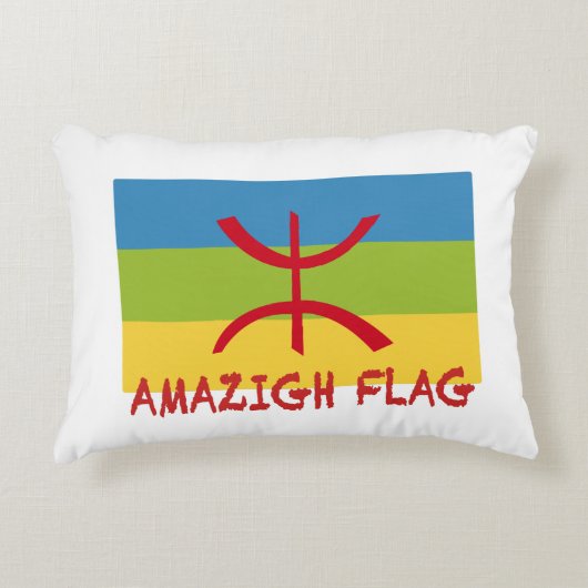 アマジグ国旗 – berber flag-Drapeau Amazigh アクセントクッション (正面)