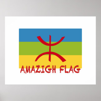 アマジグ国旗 – berber flag-Drapeau Amazigh ポスター