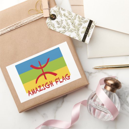 アマジグ国旗 – berber flag-Drapeau Amazigh 長方形シール (ギフト)