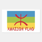 アマジグ国旗 – berber flag-Drapeau Amazigh 長方形シール (正面)