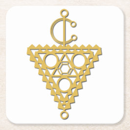 アマジグ金ゴールドジュエリー記号 スクエアペーパーコースター