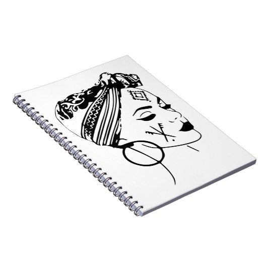 アマジッカビレマグレブモロッコガール顔タトゥー ノートブック (右側)