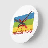 アマジー国旗 – ベルバー国旗 – ドラポーアマジー ラウンド壁時計 (傾斜)