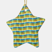 アマジ国旗の模様の壁紙 セラミックオーナメント (左)