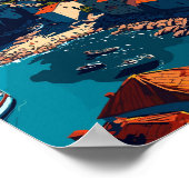 アマスラトルコヴィンテージ旅行イラストレーション ポスター (角)