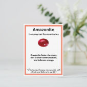 アマゾナイト結晶石意味カード ポストカード (スタンド正面)