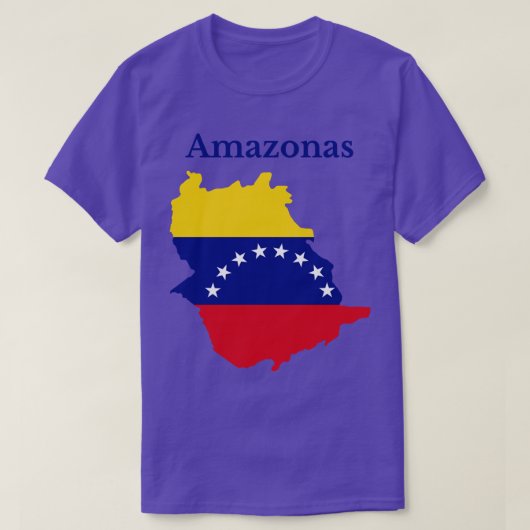 アマゾナス州地図ベネズエラ Tシャツ (デザイン正面)