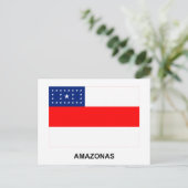 アマゾナス、ブラジル国旗 ポストカード (スタンド正面)