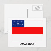 アマゾナス、ブラジル国旗 ポストカード (正面/裏面)