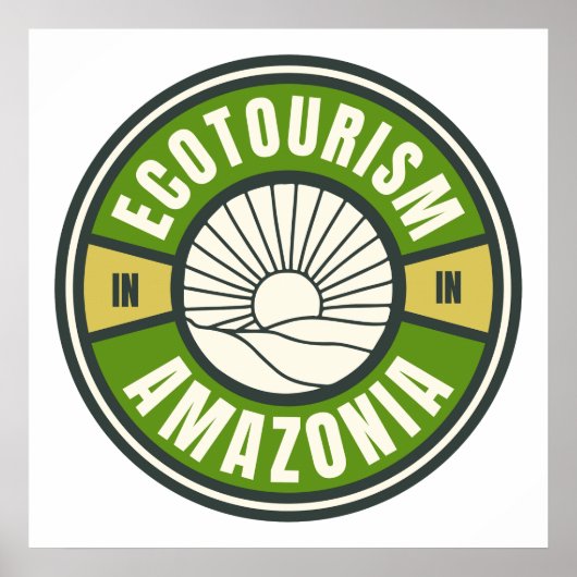 アマゾニアのエコツーリズム熱帯雨林スロートラベルロゴ ポスター (正面)