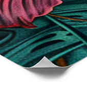 アマゾニアの動植物：鮮やかタイル模様 ポスター (角)