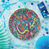 アマゾニアハンド絵を描抽象芸術 ペーパープレート (パーティー)