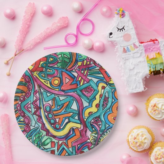 アマゾニアハンド絵を描抽象芸術 ペーパープレート (パーティー)