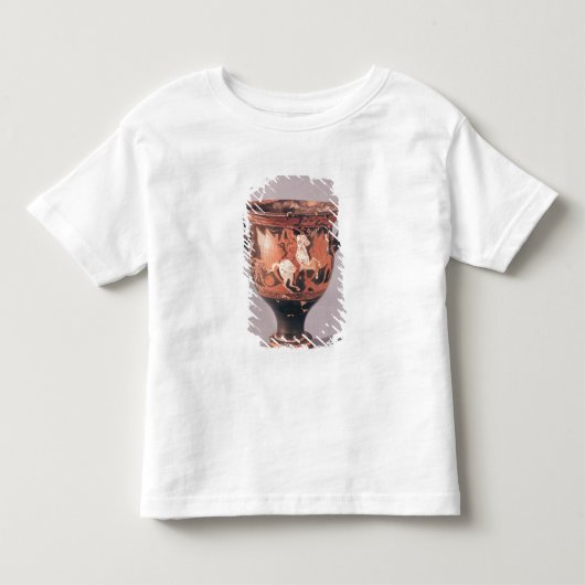 アマゾンおよびグリフィンを描写する赤姿のkrater トドラーTシャツ (正面)