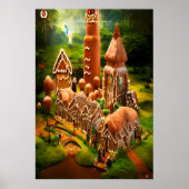 アマゾンのジンガーブレッド村 | AIアートポスター ポスター (正面)