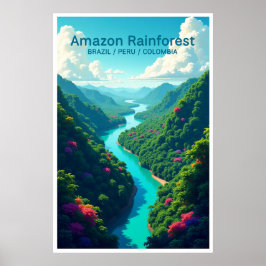 アマゾンの熱帯雨林ポスター ブラジル ペルー コロンビア ポスター