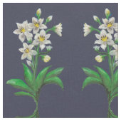 アマゾンの白いユリの花 ファブリック (クローズアップ)